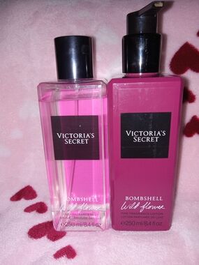 Victoria's Secret Bombshell Wild Flower Pink Fragrance Mist & Lotion Duo 8 Oz